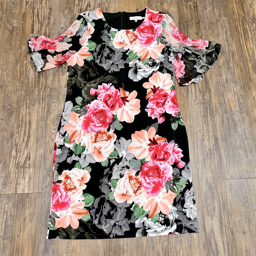 Calvin Klein midi floral dress size 8